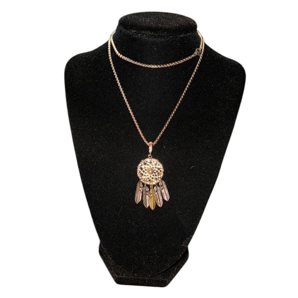 New southwestern silver tone chain 32” long necklace